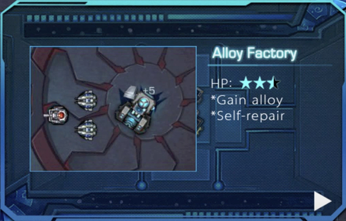Завод Сплавов уровня 1 из игры Galaxy Defense