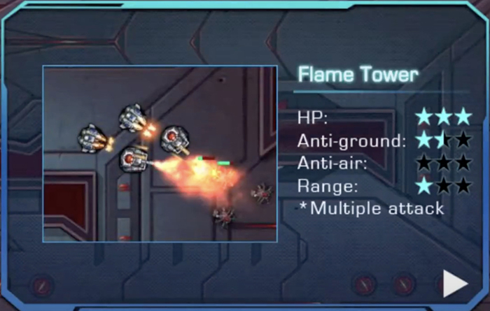 Башня Огнемет уровня 1 из игры Galaxy Defense