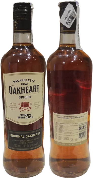 Ром OakHeart Spiced от Bacardi в бутылке 0,7 литра