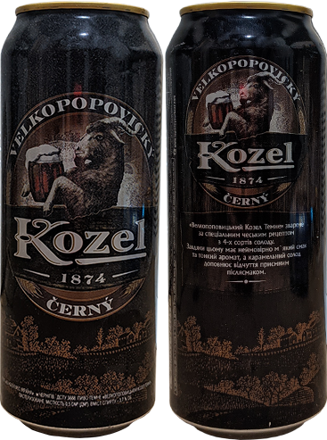 Пиво Velkopopovicky Kozel Cerny в банке 0,568 литра