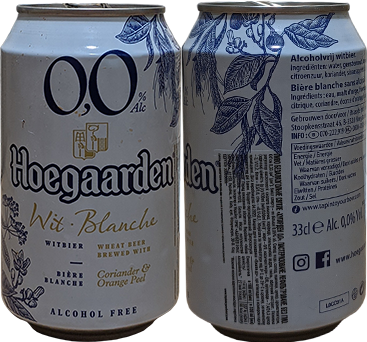 Пиво Hoegaarden Wit Blanche 0,0 в банке 0,33 литра