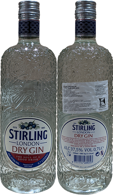 Джин Stirling London Dry Gin в бутылке 0,7 литра
