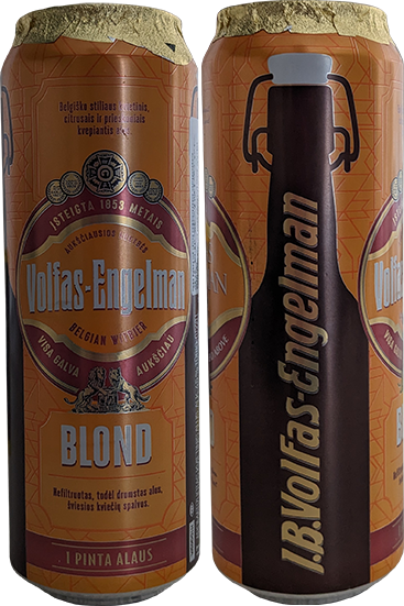 Пиво Volfas Engelman Blond в банке 0,568 литра релиз 2023 года