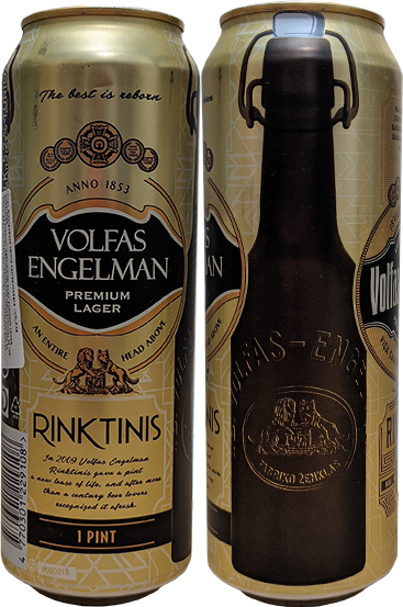 Пиво Volfas Engelman Rinktinis в банке 0,568 литра