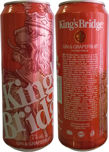 Слабоалкогольный напиток Kings Bridge Gin and Grapefruit