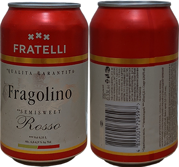 Винный напиток Fratelli Fragolino Rosso в банке 0,33 литра