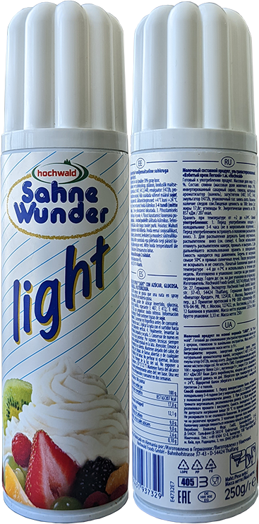 Взбитые сливки Sahne Wunder Light в банке с дозатором