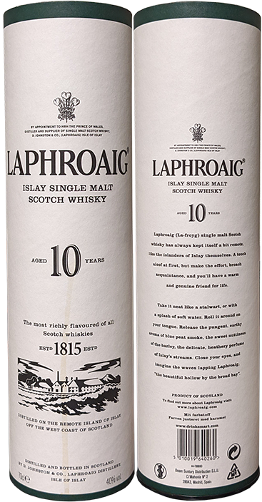 Виски Laphroaig 10 Years Old в тубусе