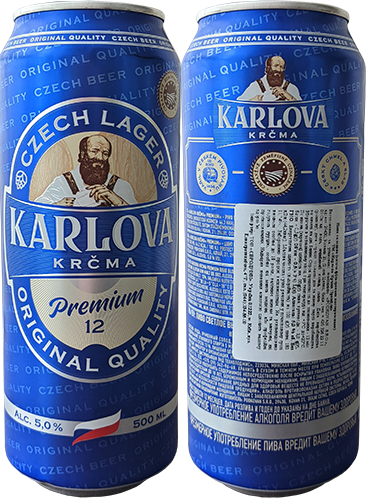 Пиво Karlova Krcma Premium 12 в банке 0,5 литра