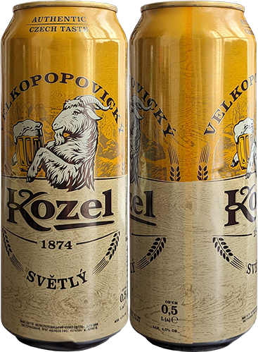 Пиво Velkopopovicky Kozel Svetly в банке 0,5 литра