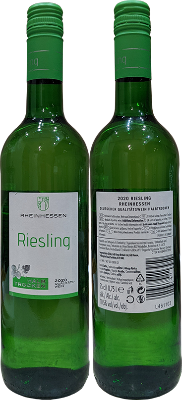 Вино Riesling Rheinhessen QbA lieblich в бутылке 0,75 литра