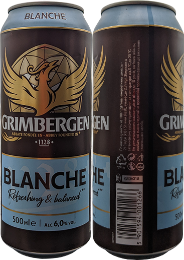 Пиво Grimbergen Blanche в банке 0,5 литра