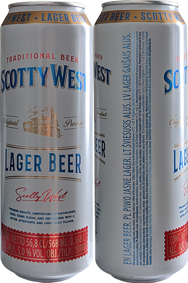 Пиво Scotty West Lager в банке 0,568 литра