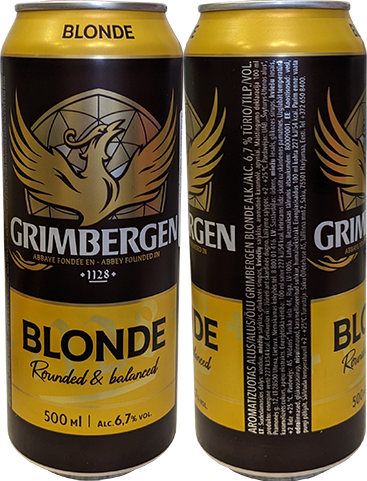 Пиво Grimbergen Blonde в банке 0,5 литра