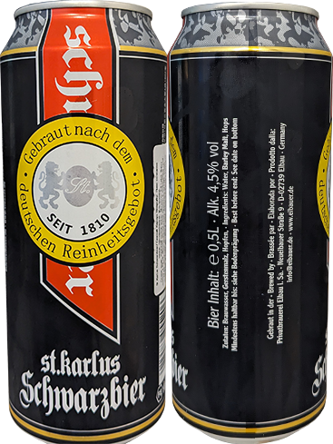 Пиво St. Karlus Schwarzbier в банке 0,5 литра