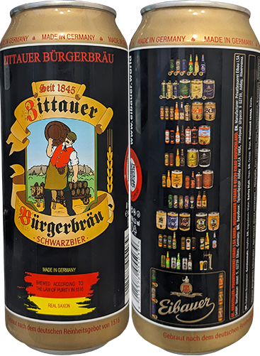 Пиво Zittauer Burgerbrau Schwarzbier в банке 0,5 литра