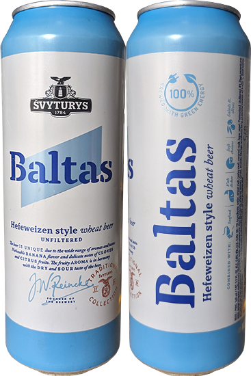 Пиво Svyturys Baltas Hefeweizen в банке 0,5 литра