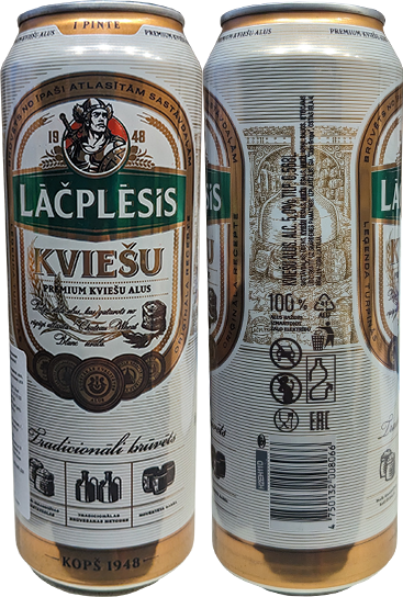 Пиво Lacplesis Kviesu в банке 0,568 литра