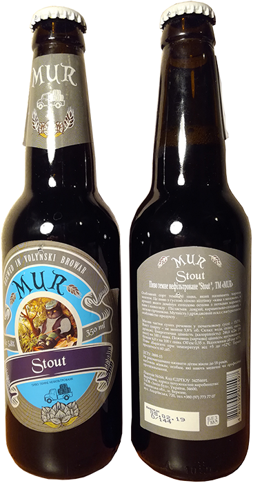 Пиво Mur Stout в бутылке 0,35 литра