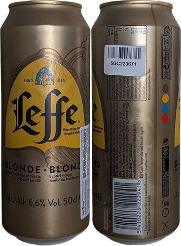 Пиво Leffe Blonde в банке 0,5 литра