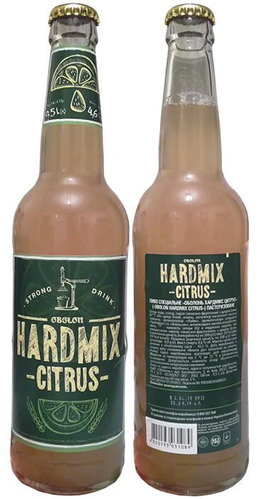 Пиво Hardmix Citrus от Оболони в бутылке 0.5 литра