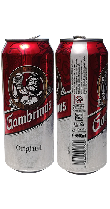 Пиво Gambrinus Original в банке 0,5 литра