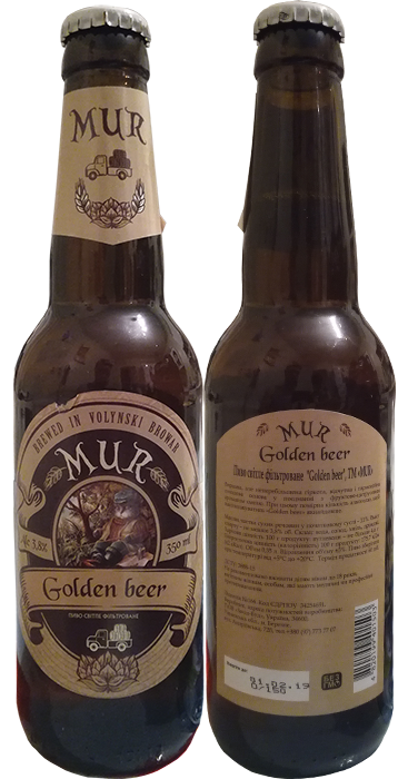 Пиво Mur Golden Beer в бутылке 0,35 литра