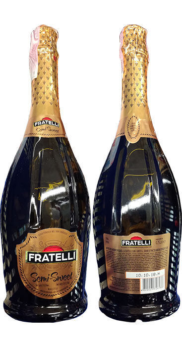 Игристое вино Fratelli Semi-Sweet в бутылке 0,75 литра