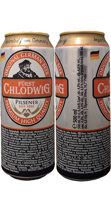 Пиво Furst Chlodwig Pilsener в банке 0,5 литра